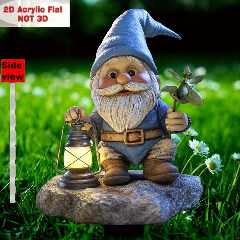 1pc 2D Flat  Printing  New Acrylic Material Garden Decoration Stake Suitable for Yards Garden