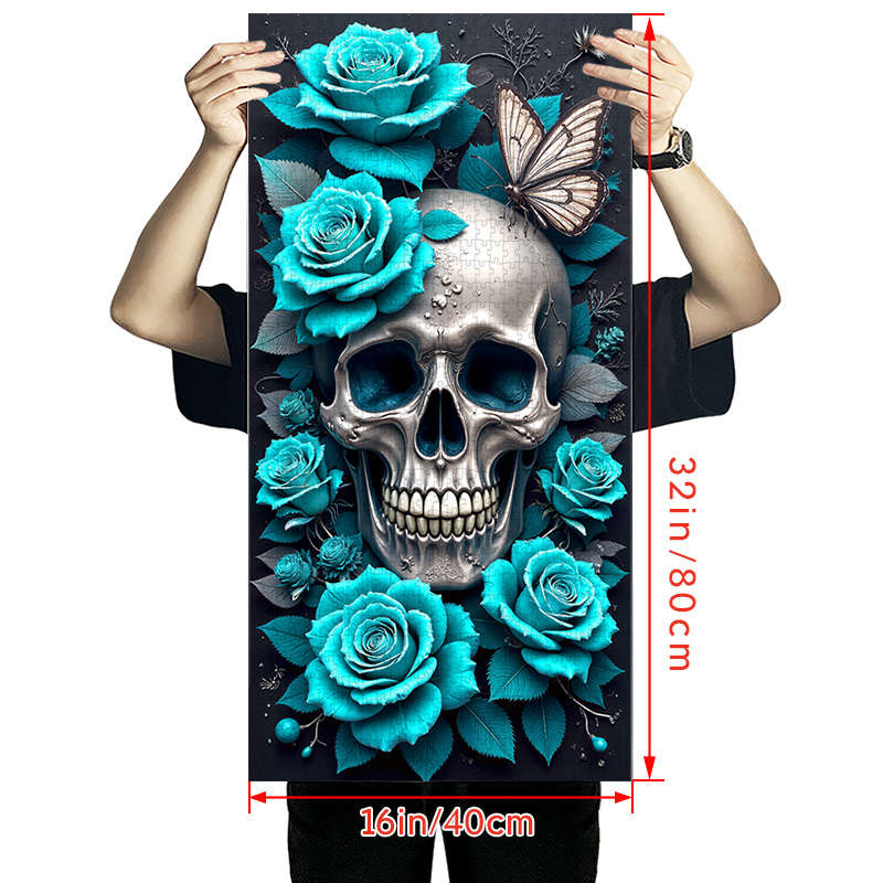 1000pcs Butterfly and Skull Jigsaw Puzzle 80x40cm Scratch Water Resistant Advan