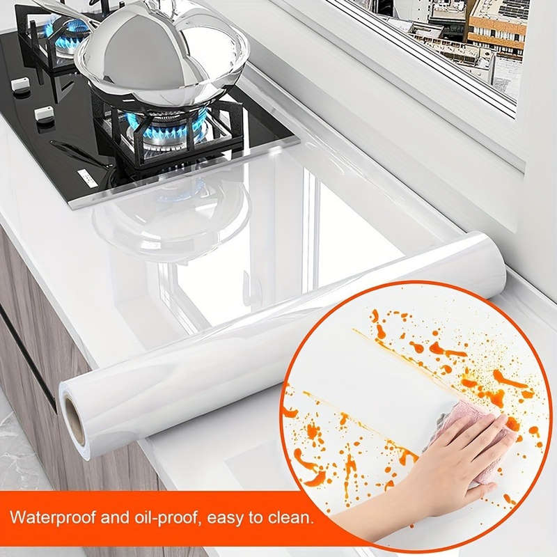1pc 2m Long Invisible Kitchen Oil-Proof Film High-Temperature Resistant Static Cling Plastic Pro