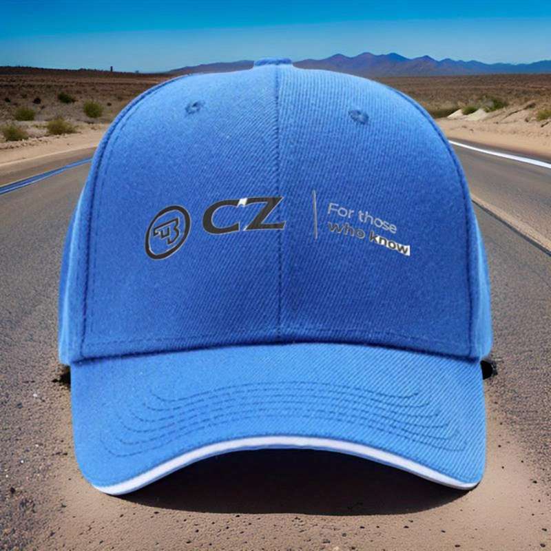 1pc Adjustable Sports Cap Black with "CZ" Logo Stylish and Comfortable Headwear for Running