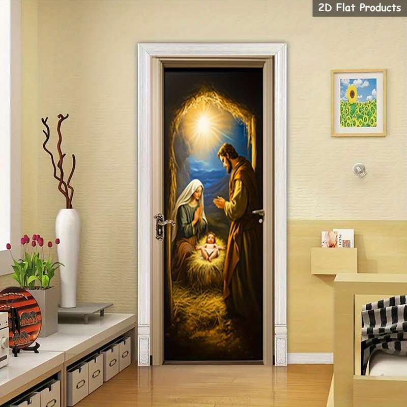 1pc 95.0x209.8cm Jesus Christian Themed Stickers