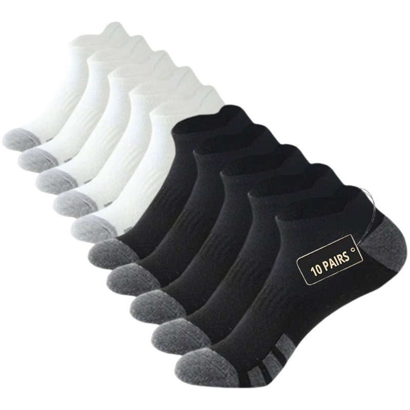 10 Pairs Of White One Size High Elastic Socks
