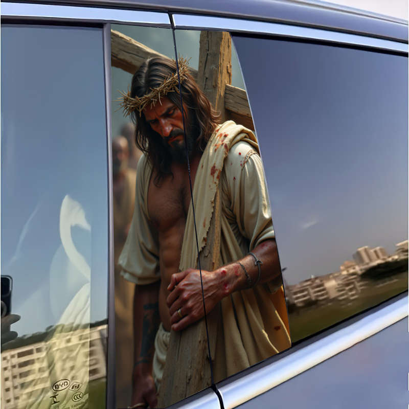Set Of 2 Pieces Jesus Christian Themed Stickers