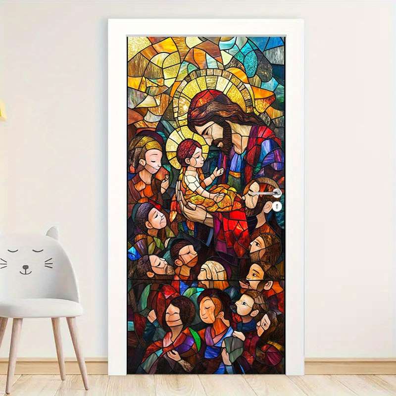 1pc 95.0x209.8cm Jesus Christian Themed Stickers