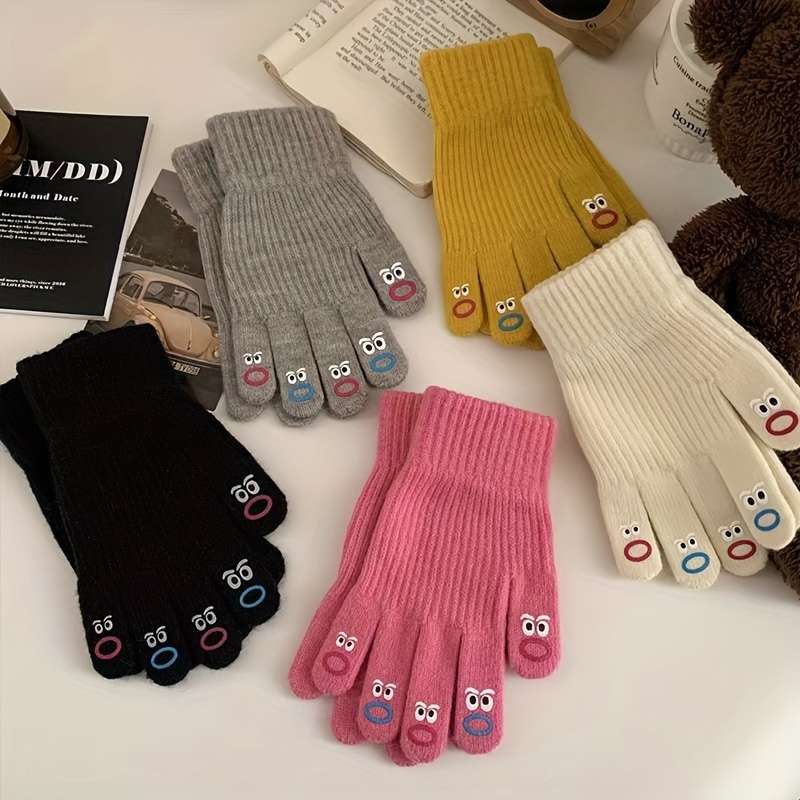 1 Pair Grey Warm Gloves
