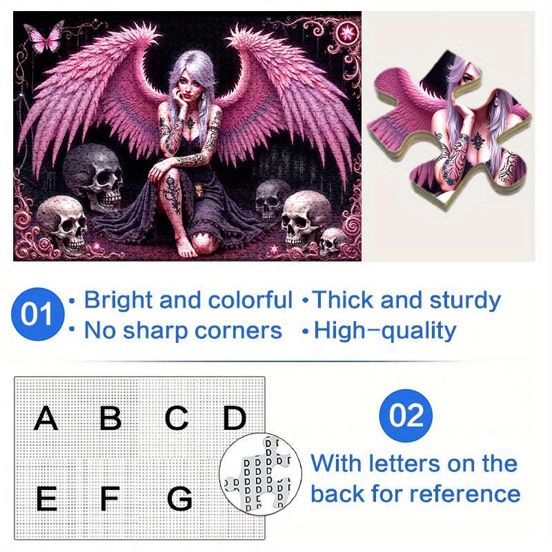 1000pcs Pink Angel Jigsaw Puzzle Large Scratch-Resistant High Quality DIY Brain