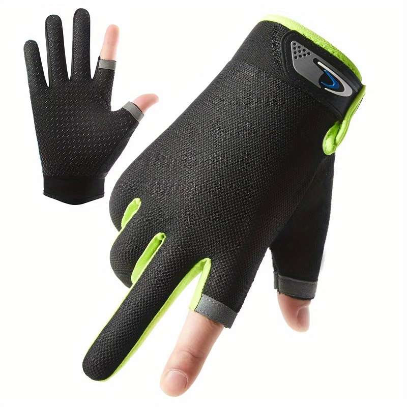 1 Pair Black Outdoor Sports Gloves