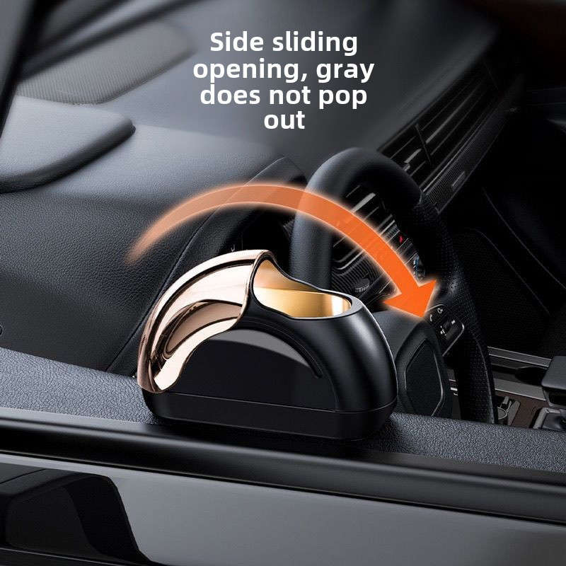 1pc Driver-Side Car Ashtray Space-Saving Door-Mounted Design Mechanical Style Durable Aluminum Le