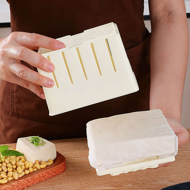 1pc White Plastic Cheese Tofu Press with Multi-Layer Filter Quick and Easy Kitchen Tool for
