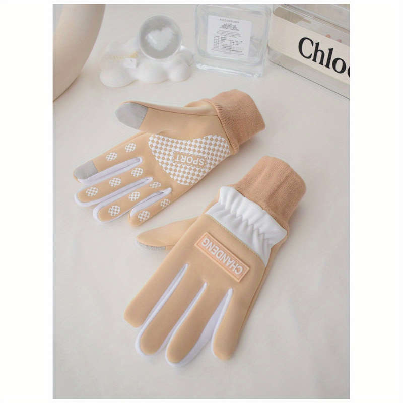 1 Pair Gray Recommended For Ages 7 To 15 Years Old Warm Gloves