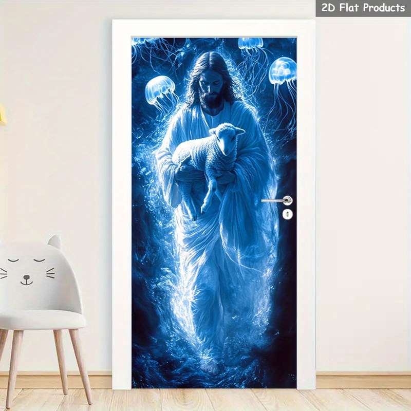 1pc 95.0x214.88cm Jesus Christian Themed Stickers