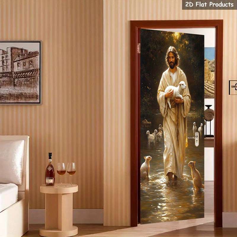 1pc 95.0x214.88cm Jesus Christian Themed Stickers