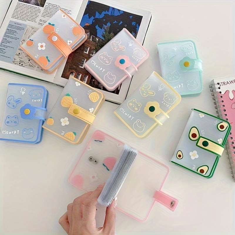 1pc Sunflower Snap INS Style Cute Fruit Animal Pattern Female Card Holder Small and Large Capacity