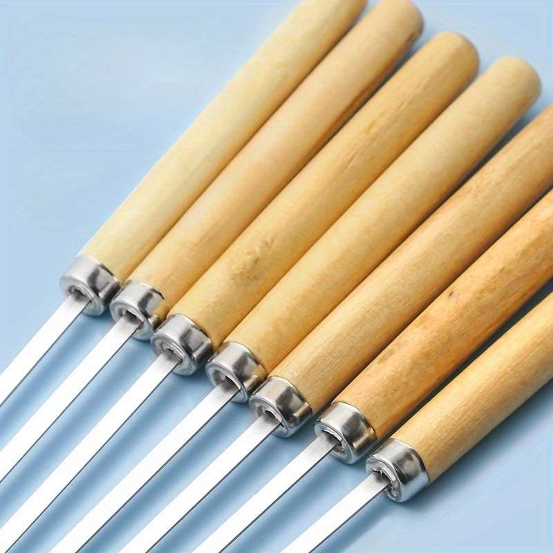 25pcs of stainless steel wood handle barbecue sticks 3.96 meter is very suitable