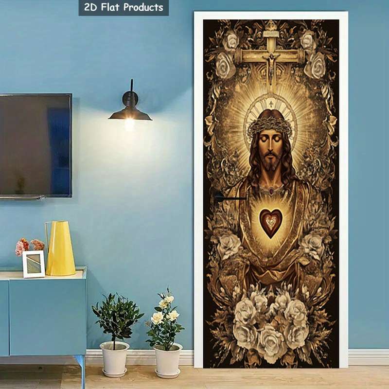 1pc 95.0x209.8cm Jesus Christian Themed Stickers