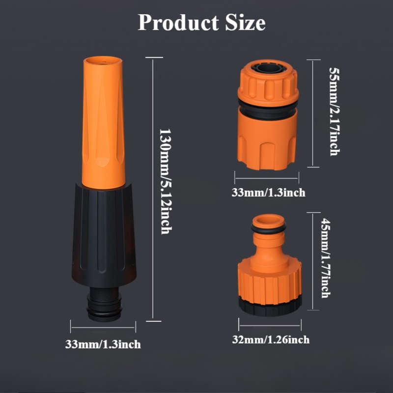 4Pcs Orange Straight Spray Gun Set