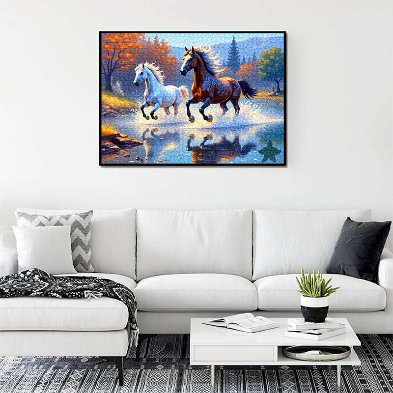 1000pcs Horse Racing Jigsaw Puzzle Waterproof Scratch-Resistant Large Adult Fa