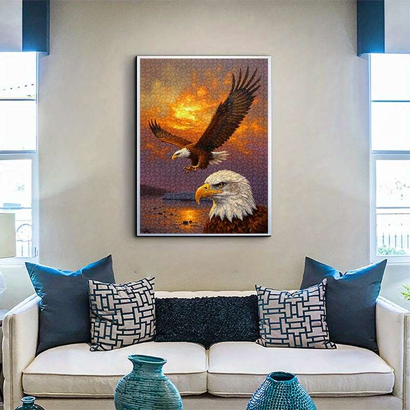 1000pcs Majestic Eagle Sunset Jigsaw Puzzle Scratch Water Resistant Advanced DIY
