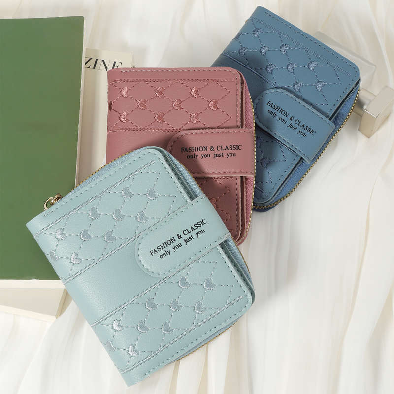 1pc Fashionable Women'S Short Wallets High-Quality Credit Card Storage Bags Multi-Slot Design wi