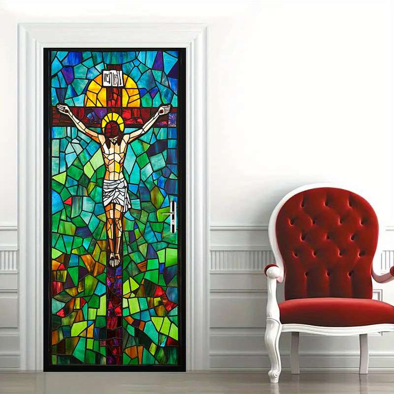 1pc 95.0x209.8cm Jesus Christian Themed Stickers