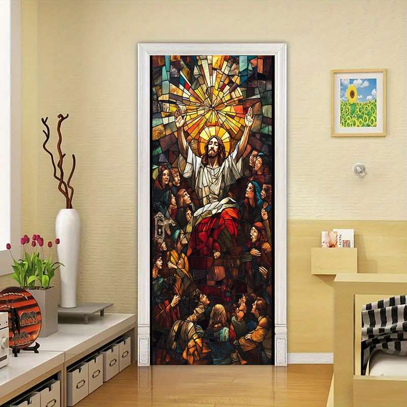 1pc 95.0x214.88cm Jesus Christian Themed Stickers