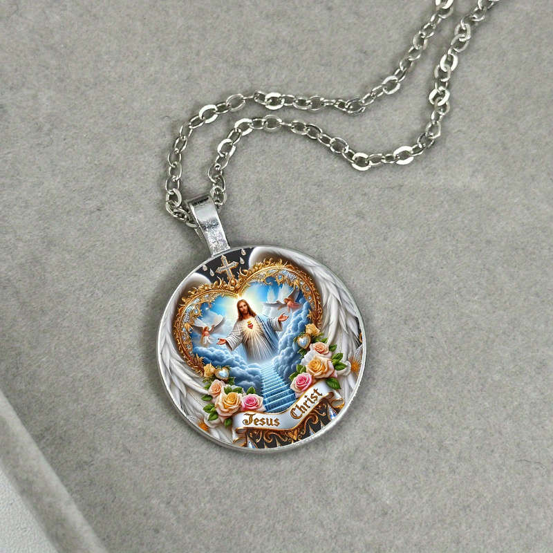 1 Piece Silvery Jesus Theme Pendant