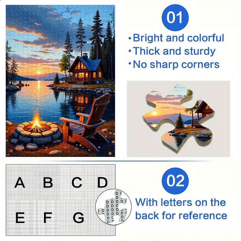 1000pcs Sunset Bonfire Jigsaw Puzzle Large Waterproof Scratch-Resistant Paper Pu