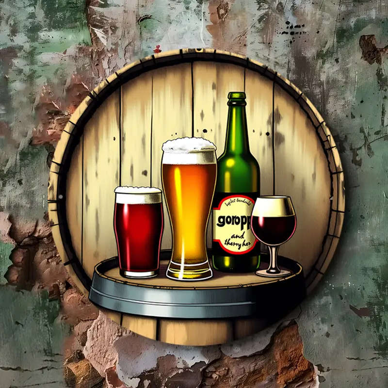 1 8" Round Beer Decorative Sign