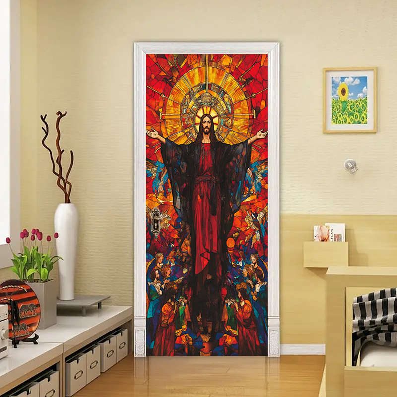 1pc 95.0x209.8cm Jesus Christian Themed Stickers