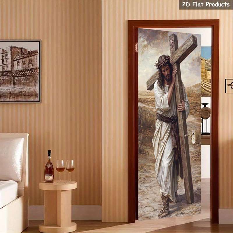 1pc 95.0x209.8cm Jesus Christian Themed Stickers