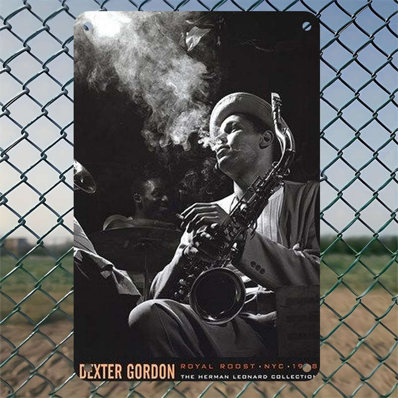 1pc  Dexter Gordon Jazz Saxophonist Metal Tin Sign 8x12 inches 20x30 cm Vintage Wall Art Dec
