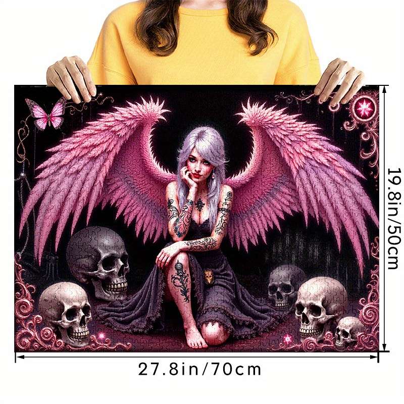 1000pcs Pink Angel Jigsaw Puzzle Large Scratch-Resistant High Quality DIY Brain