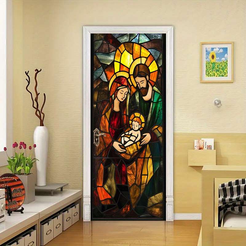 1pc 95.0x209.8cm Jesus Christian Themed Stickers