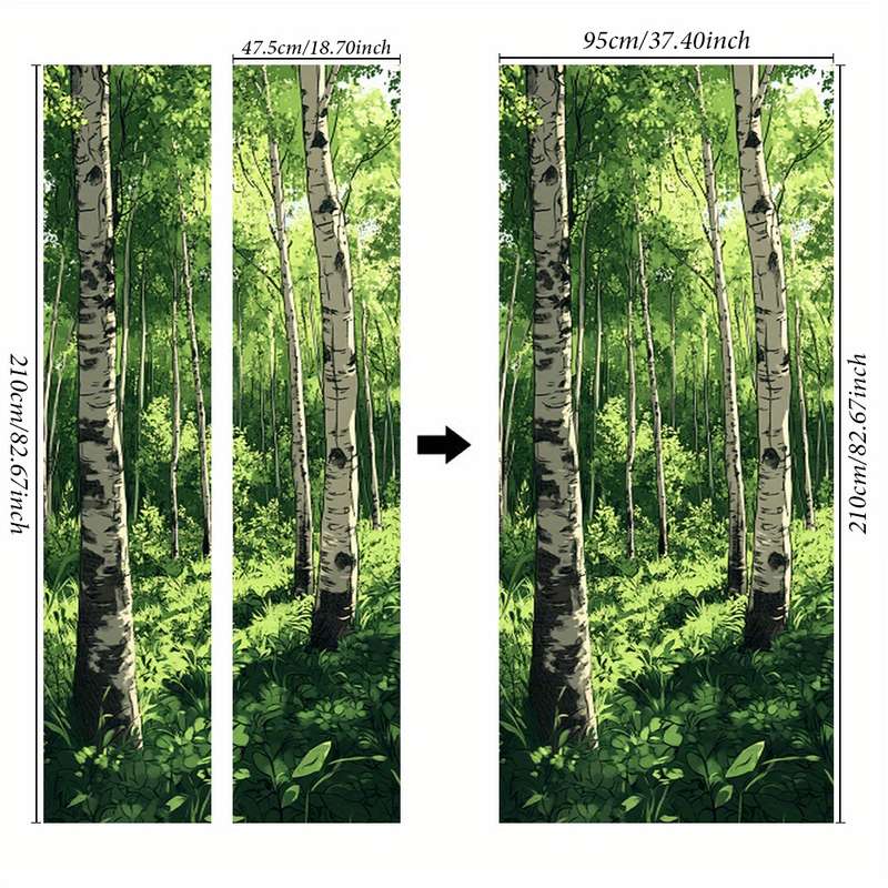 1Pc 76.96x199.9cm Door Window Sticker