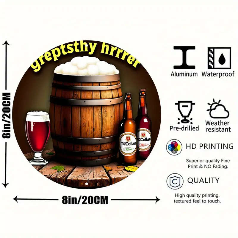 A Round Beer Decorative Sign