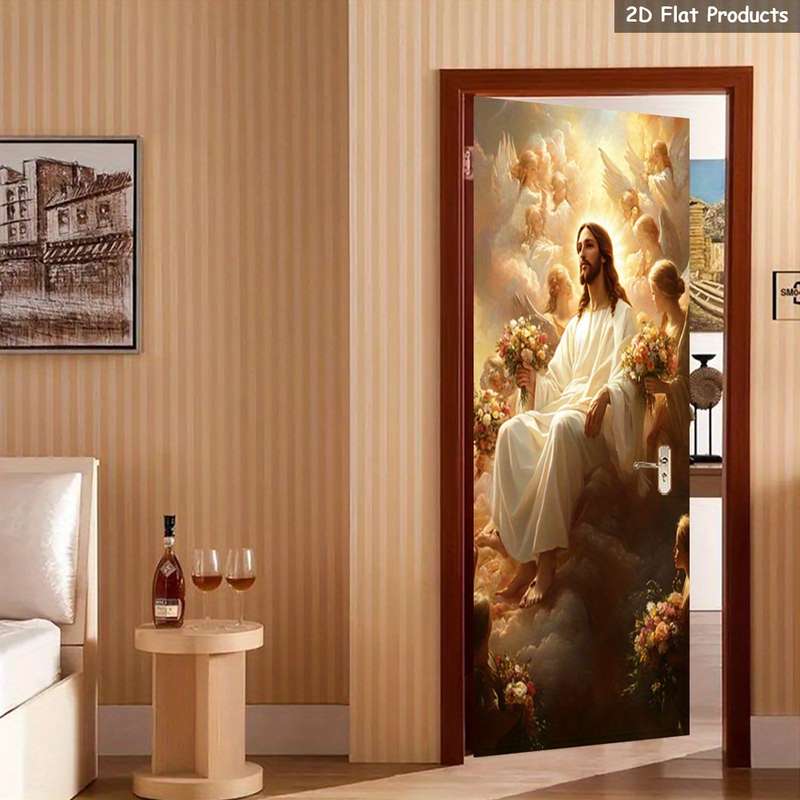 1pc 95.0x209.8cm Jesus Christian Themed Stickers