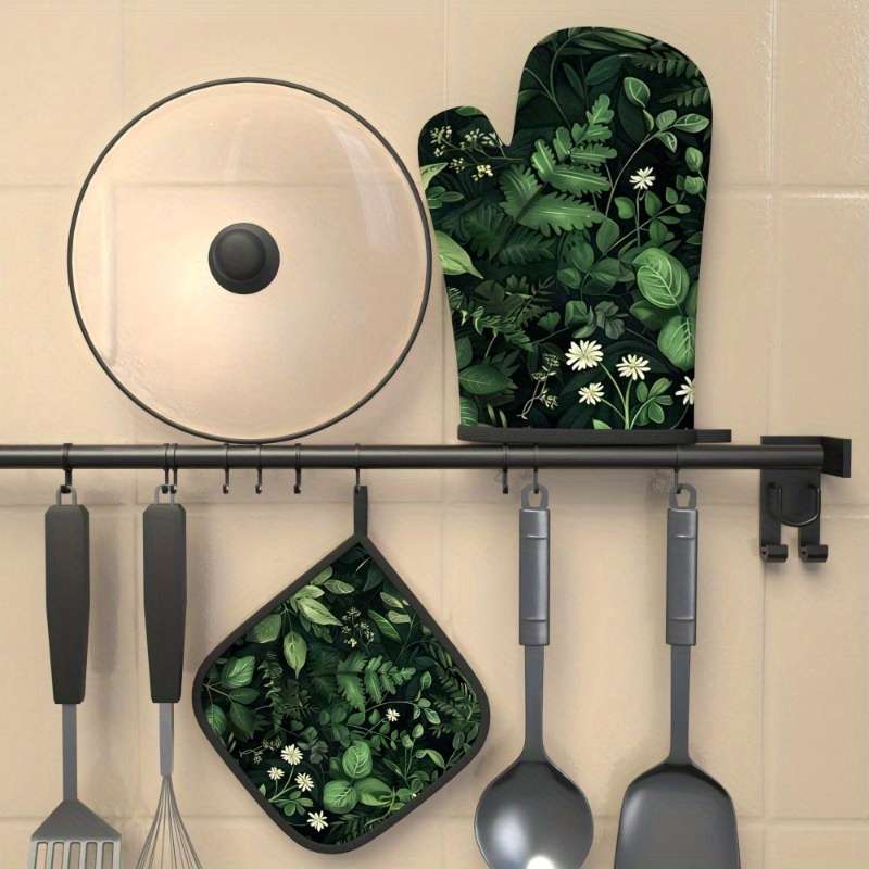 2pcs 26.92x17.02 cm Heat Resistant Oven Mitts And Potholders