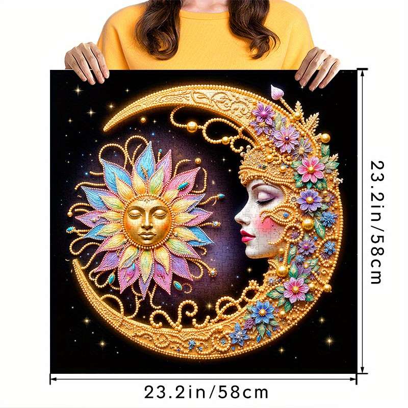1000pcs Moon and Sun Jigsaw Puzzle Intricate Floral Design Scratch High Quality