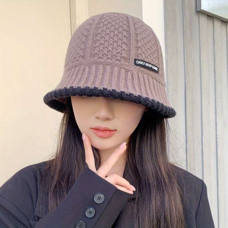 1pc Hat Women Autumn and Winter Seasonal Warm Bucket Fisherman Hat Showing Small Face Covering Face