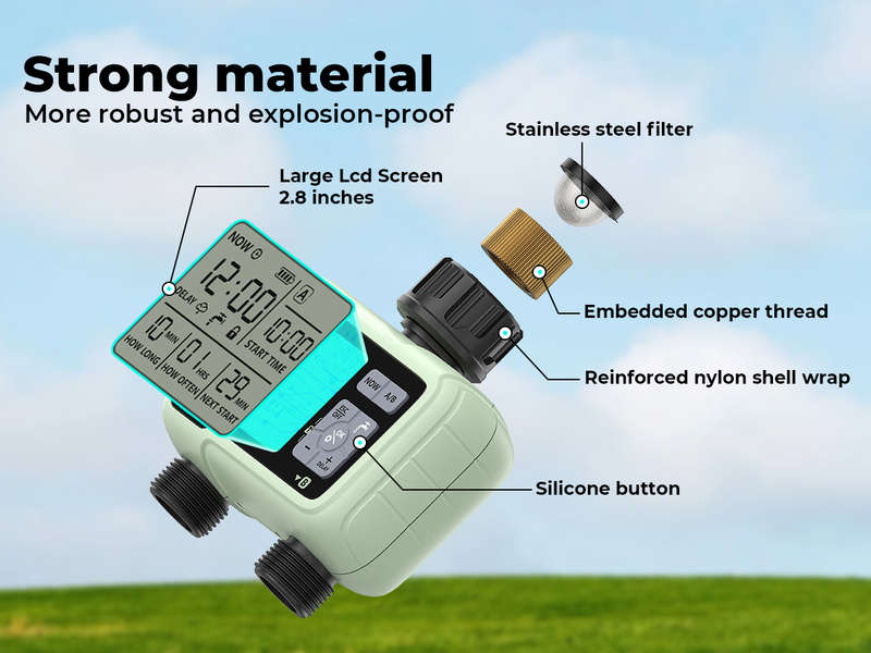 1Pc Timing System 2 Outlet Water Timer Watering Up