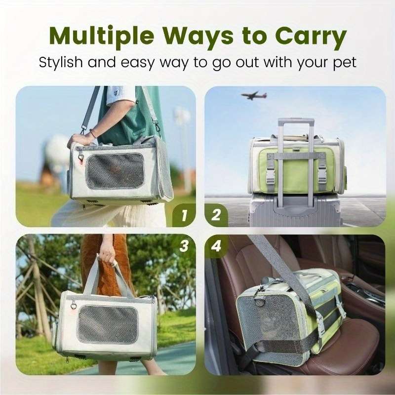 1pc Beige and Tea Green Pet Bag