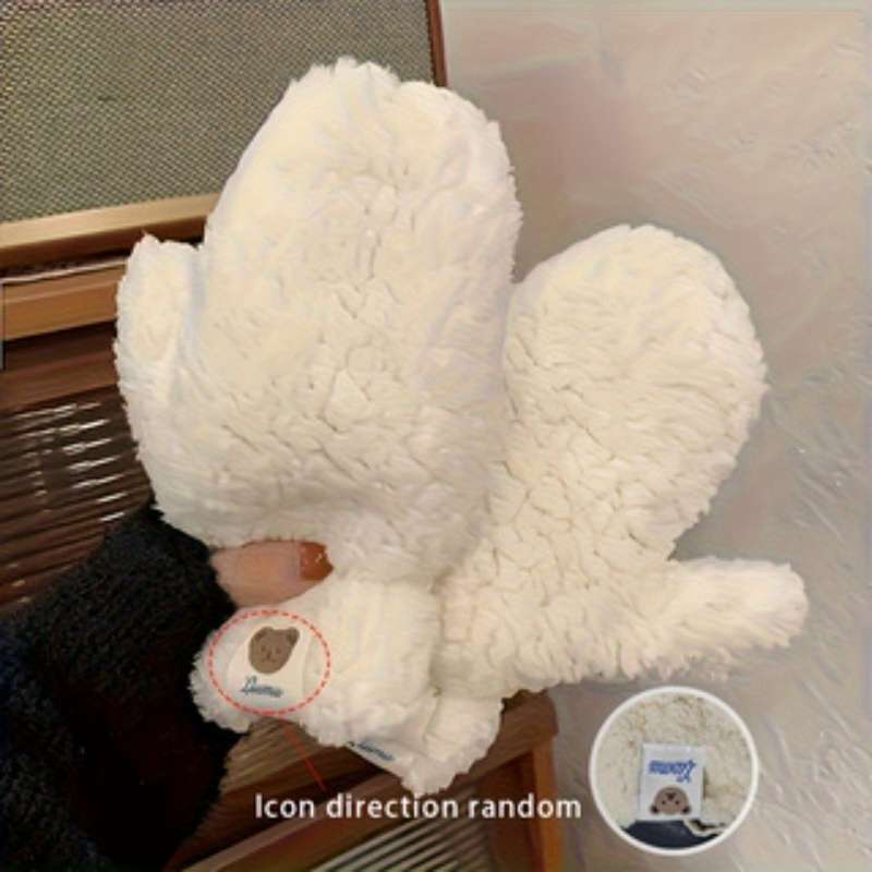 1 Pair Khaki Warm Gloves