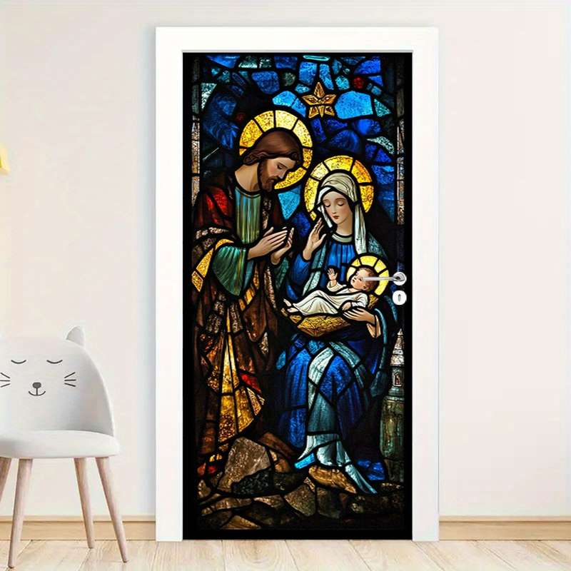 1pc 95.0x209.8cm Jesus Christian Themed Stickers