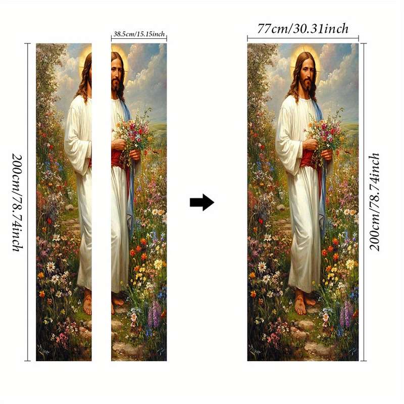 1pc 95.0x214.88cm Jesus Christian Themed Stickers