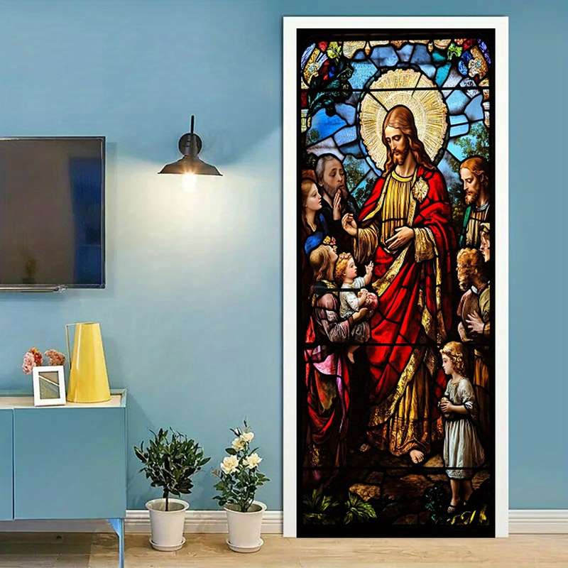 1pc 95.0x214.88cm Jesus Christian Themed Stickers