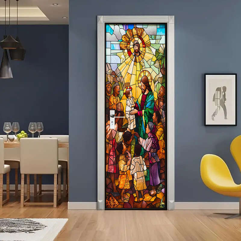1pc 95.0x209.8cm Jesus Christian Themed Stickers