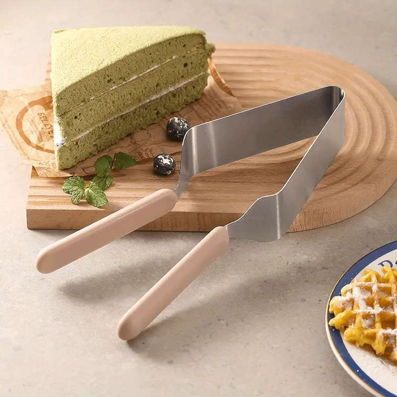 1pc Triangular Stainless Steel Cake Server Clip Easy Slice Transfer Minimalist Design for Home Profe
