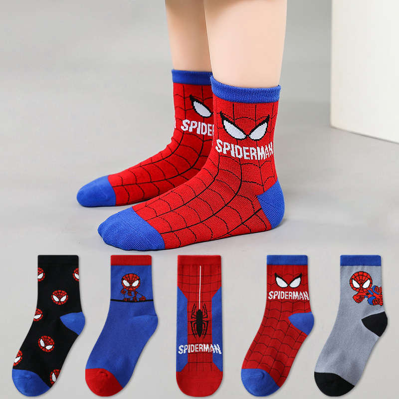 5 Pairs Red 3 To 5 Years High Elastic Socks