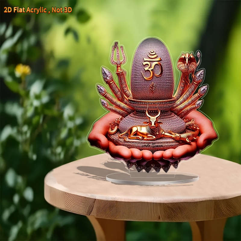 1pc 2D Flat  Room Decoration  Sacred PE Religious Statue with Base Versatile Decorative Artwork