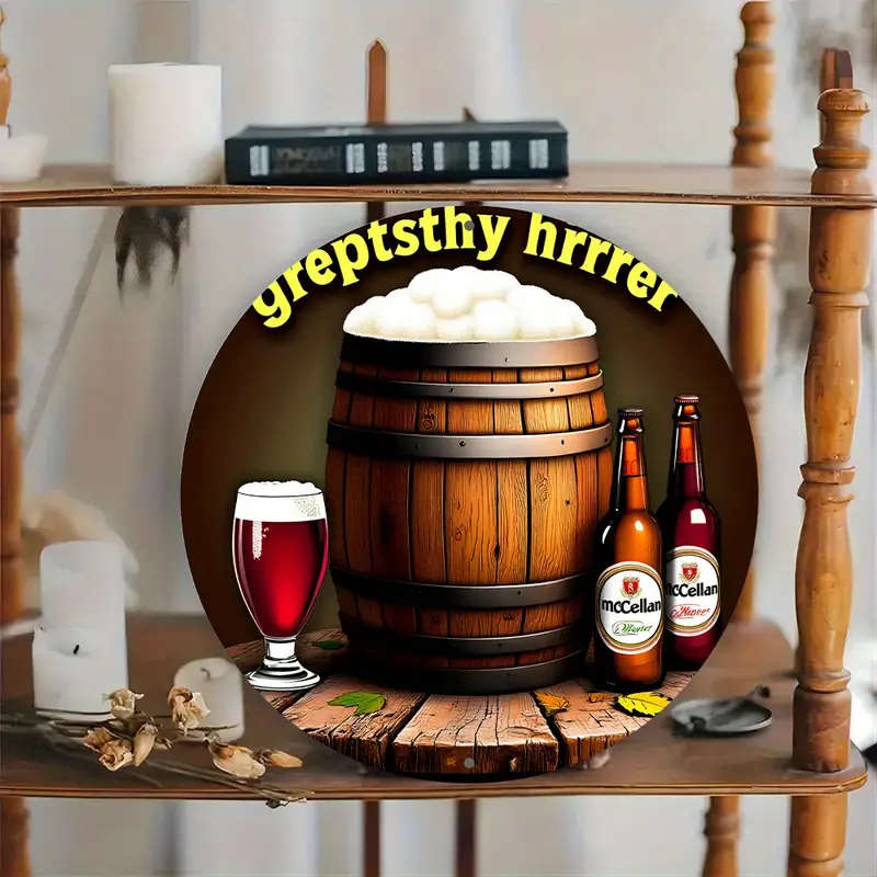 A Round Beer Decorative Sign